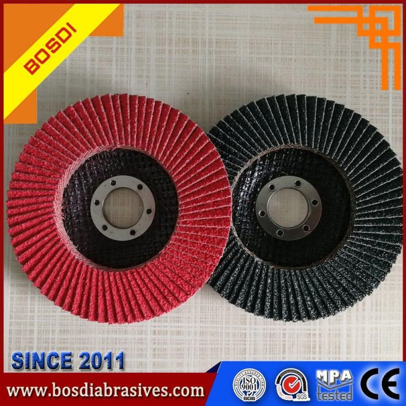 4.5 Inch 115mm Flap Wheels with Arbor, Flap Disc/Disk, T27, 40-320# Calcine Aluminium Oxide, for General Steel