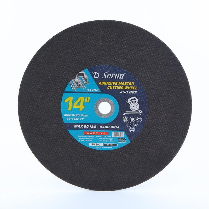 14′ ′ Cutting Disc for Inox Metal Steel Abrasive with MPa Certificates