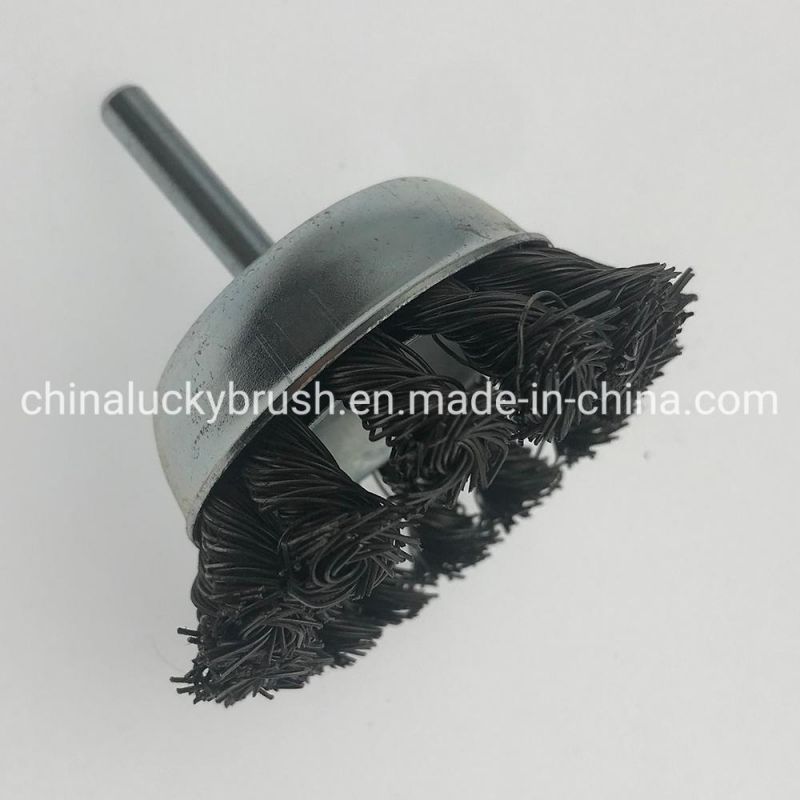 2.5inch Knotted Wire Cup Brush with Shaft (YY-942)