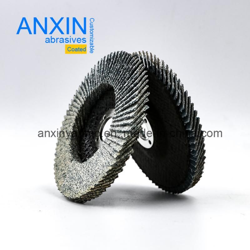 Ceramic Abrasive Flap Disc with Anti-Blocking White Coating for Grinding Aluminum