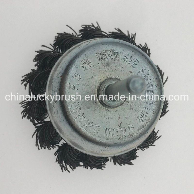 2.5inch Knotted Wire Cup Brush with Shaft (YY-942)