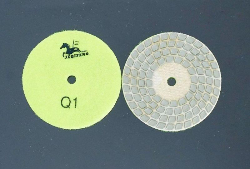 Qifeng Power Tool Diamond Resin 4 Steps Dry Polishing Pads for Stone Marble Granite Grinding