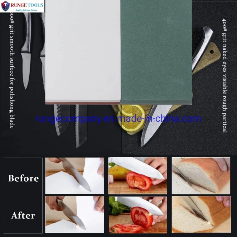 Sharpener Stone Set Grit 400/8000 Water Stone Flattening Stone Whetstone Angle Guide Leather Strop Anti Cut Gloves