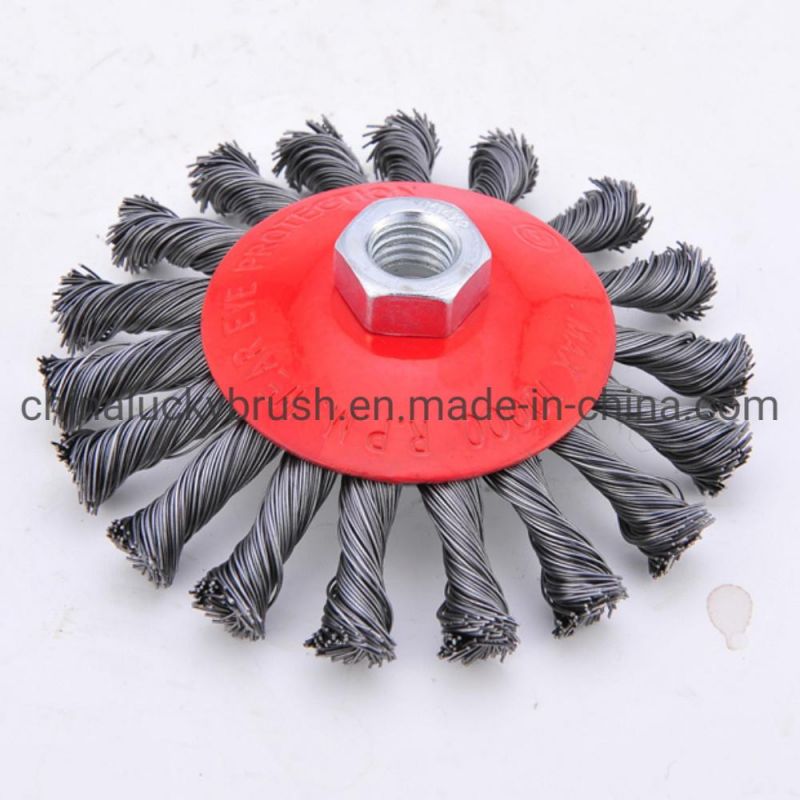 4 Inch Twist Crimped Bevel Brush with Thread (YY-042)