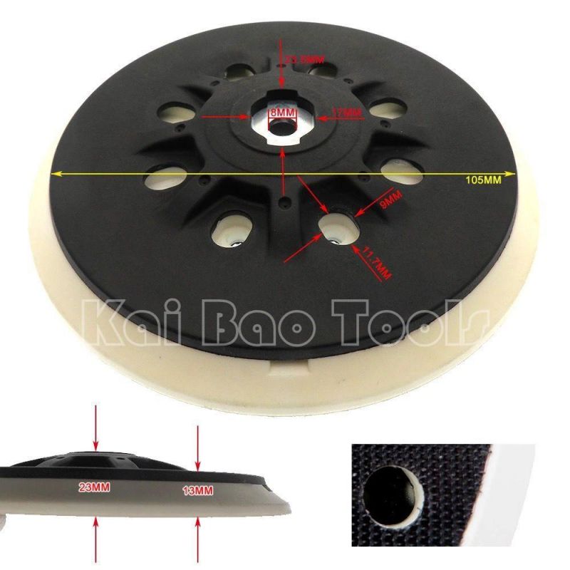 5 Inch 6 Holes Backup Sanding Pad Sander Backing Pad for Hook and Loop Sanding Discs Power Tools Accessories