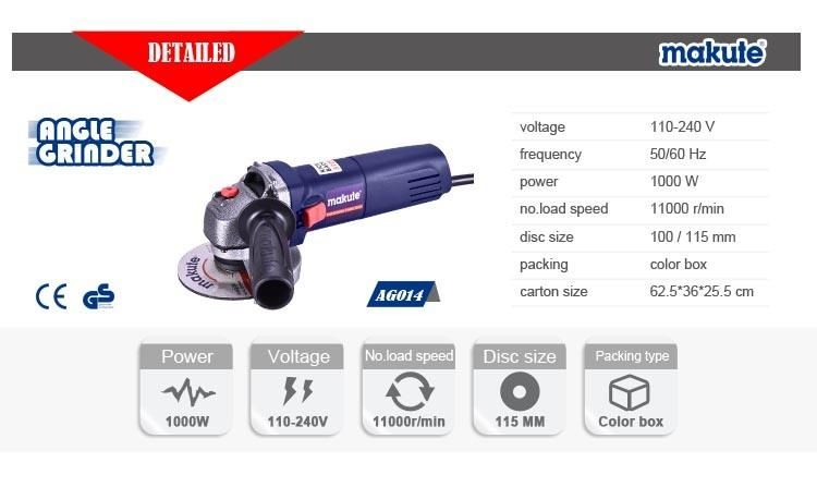 Makute Use Good Carbon Brushes Angle Grinder (AG014)