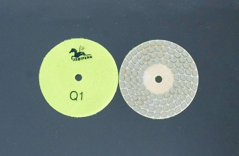 Top Manufacturer Qifeng 4 Steps 100mm Diamond Resin Dry Polishing Pads for Granite&Marble