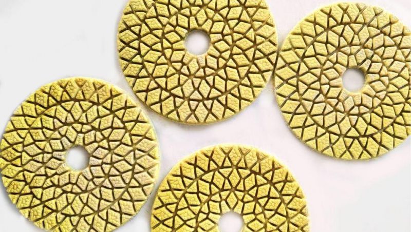 Diamond Hybrid Polishing Pad Dry and Wet Flexible Diamond for Stone Marble Granite Concrete Yellow White