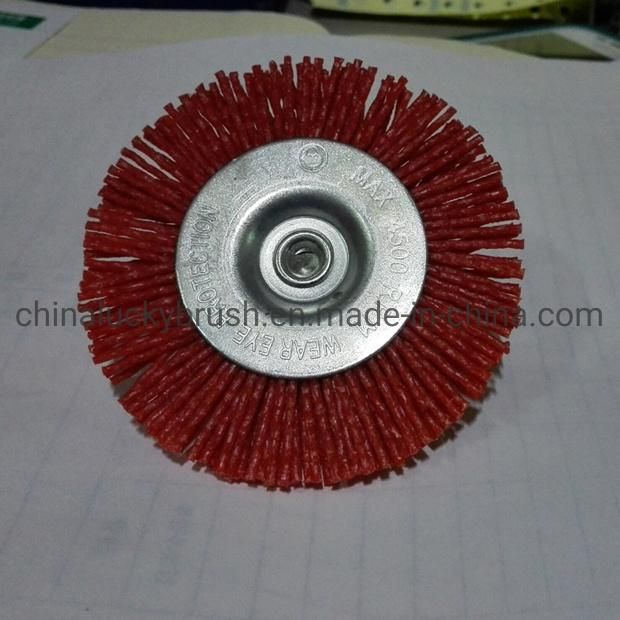 Red Nylon Abrasive Wheel Brush with Shaft (YY-671)