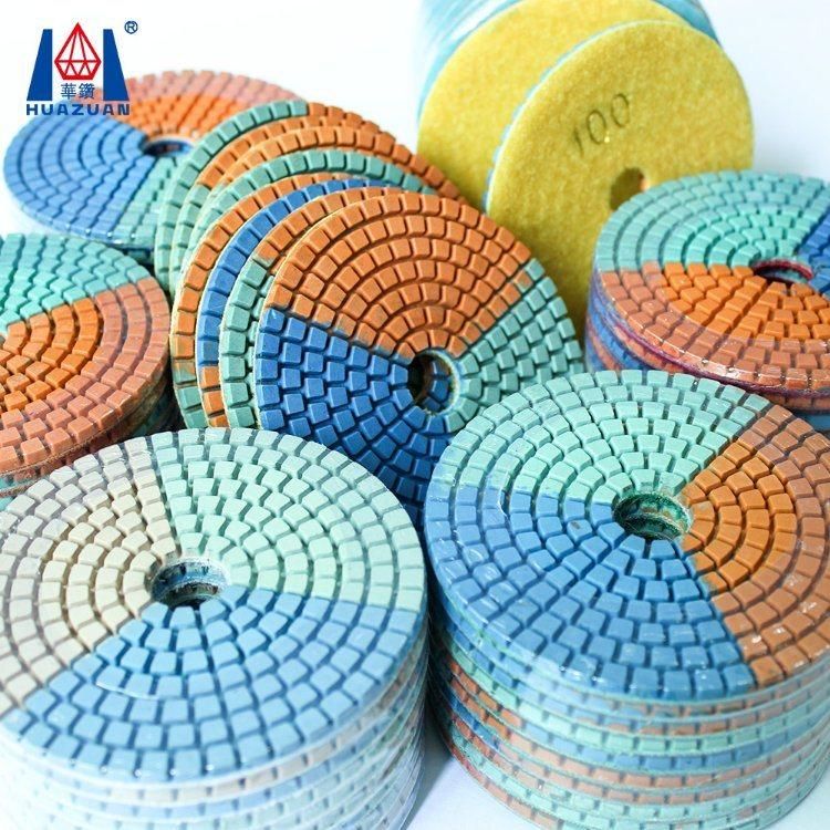 Velcro Disc 3 Color Flexible Resin Bond Diamond Polishing Pads