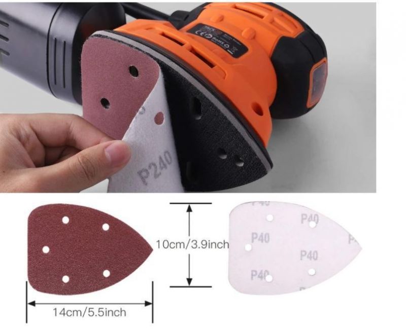 140 * 90mm 5 Holes Hook and Loop Mouse Sanding Discs Sandpaper for Wood Grinding and Polishing