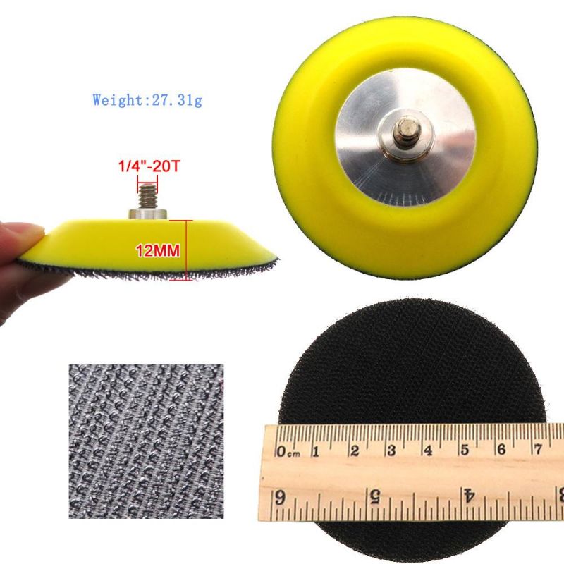 3 Inch 75mm 1/4"-20 Thread Backup Sanding Pad Heavy Duty Aluminum Pad Hook and Loop for Grinding Polishing