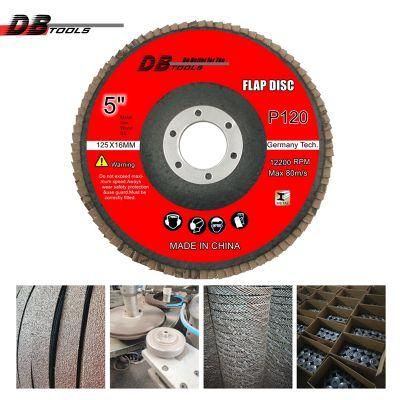 5&quot; 125mm Abrasive Grinding Wheel Flap Disc Hole 22mm Premium Alumina Grit 120