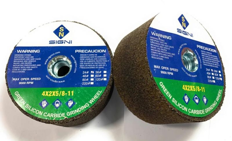 Green Silicon Carbide Grinding Stone for Granite Marble 4X2X5/8-11, 4X2xm14