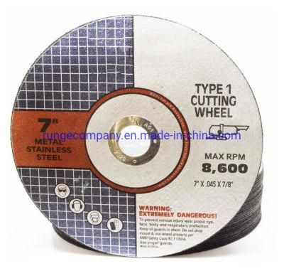 Power Tool Accessories Abrasive Metal and Stainless Steel Cut off Wheels for Angle Grinders 7&quot; Inch