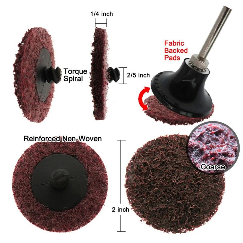46PCS Sanding Discs Set 2 Inches Quick Change Disc Surface Conditioning Discs with 1/4 Inch Shank Holder for Surface Prep