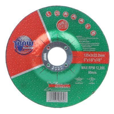 125X3X22mm China Factory Direct Sale Abrasive Disc Grinding Wheels for Polishing Stainless Steel and Metal China Disco De Corte