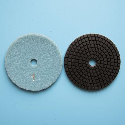 Qifeng Power Tool 4&quot; 3-Step Abrasive Diamond Resin Bond Tools Polishing Pads for Marble/ Granite/Quartz