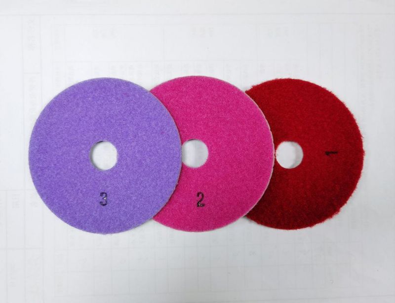 4′′ 3 Steps Diamond Polishing Pads for Granite Marble Concrete