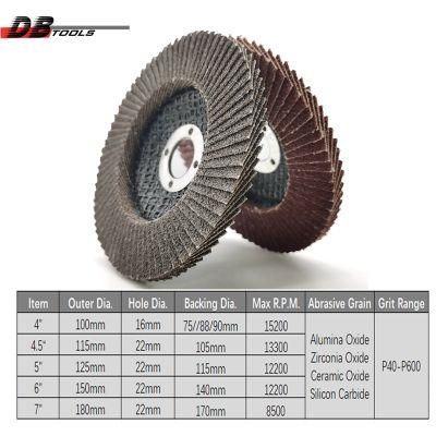 4&quot; 100mm Emery Cloth Flap Disc Heated Aluminum for Derusting Ss Wood for Angle Grinder T27 T29