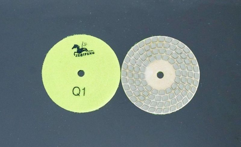 Top Manufacturer Qifeng 100mm 4 Steps Diamond Resin Bond Dry Polishing Pads for Granite&Marble