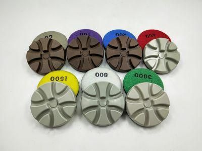 3 Inch 75mm Grit 50 Resin Bond Flexible Diamond Concrete Polishing Pads Floor Polisher Pads