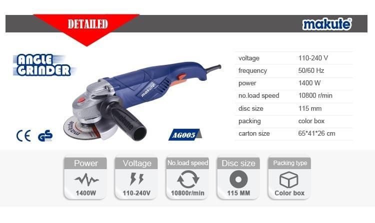 115/125mm 1050W Electric Power Tool Mini Wet Angle Grinder (AG005)