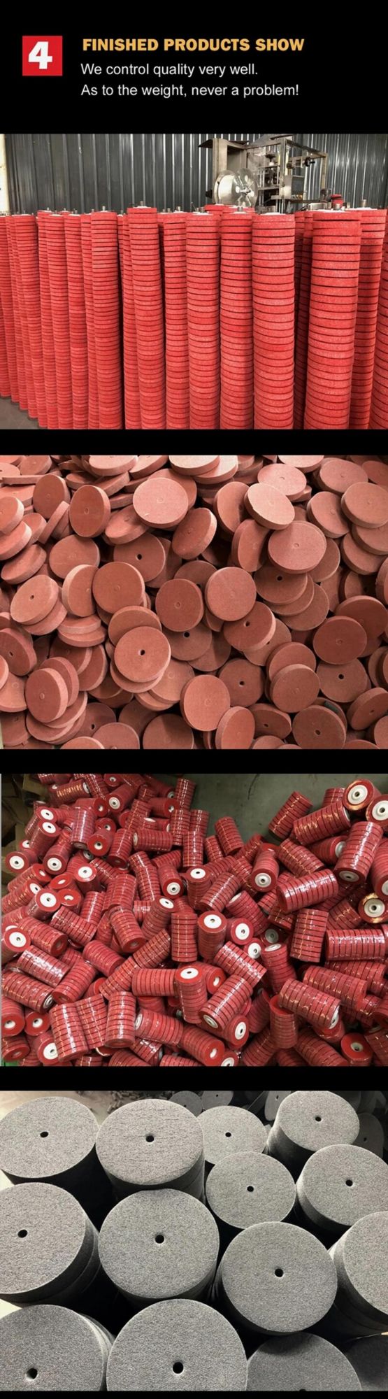 Non Woven Wheel, 150X25mm, U3/7p, Maroon Color