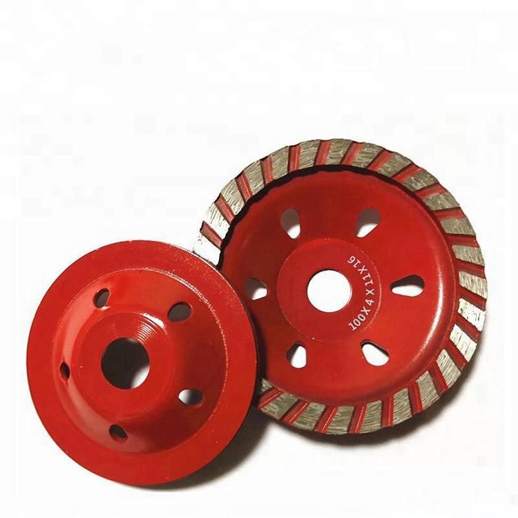 4 Inch Abrasive Tools Sintered Diamond Grinding Cup Wheel for Angle Grinder Turbo Grinding Disc for Granite Marble Concrete