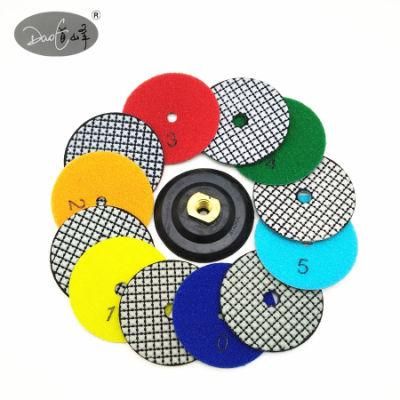 Daofeng 4inch 100mm Diamond Dry Polishing Pads (plum)