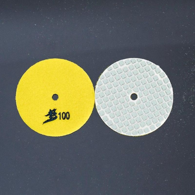 Factory Qifeng Manufacturer Power Tool 7 Steps 3 Inch/4 Inch Flower-Shaped Dry Polishing Pads for Marble/ Granite