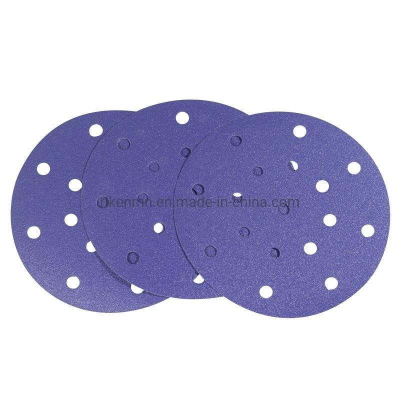 Wholesale 6" Self Adhesive Abrasive Paper Purple Ceramic Sandpaper Abrasive Sanding Disc 150mm for Dry Wall