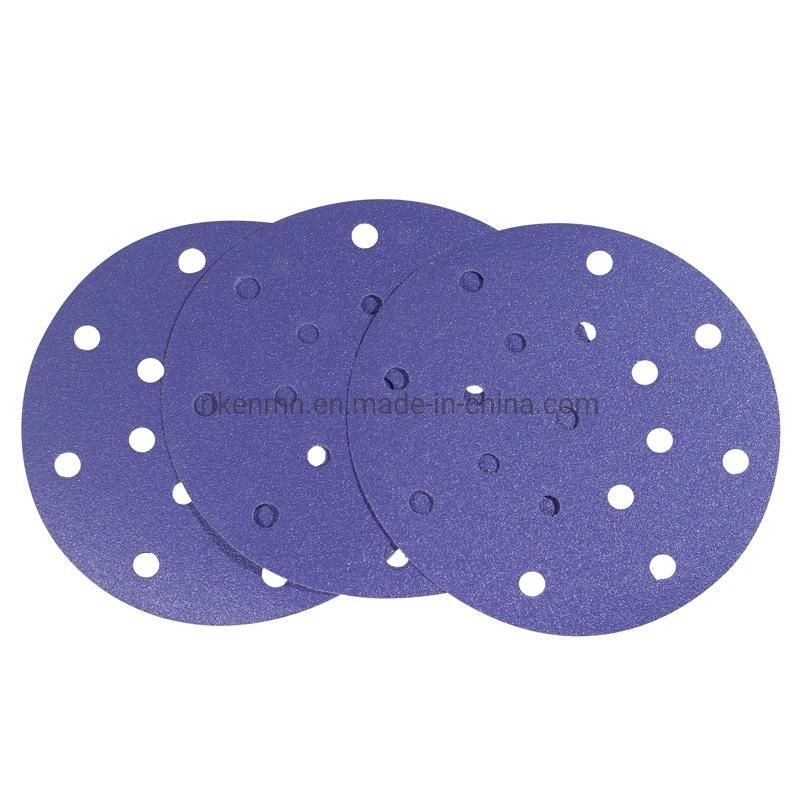 Wholesale 6" Self Adhesive Abrasive Paper Purple Ceramic Sandpaper Abrasive Sanding Disc 150mm for Dry Wall