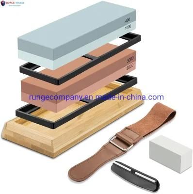 Sharpening Stone Whetstone Set 2 Side Grit 400/8000 Kitchen Knife Sharpener Stone Kit Wet Stones for Sharping Knives