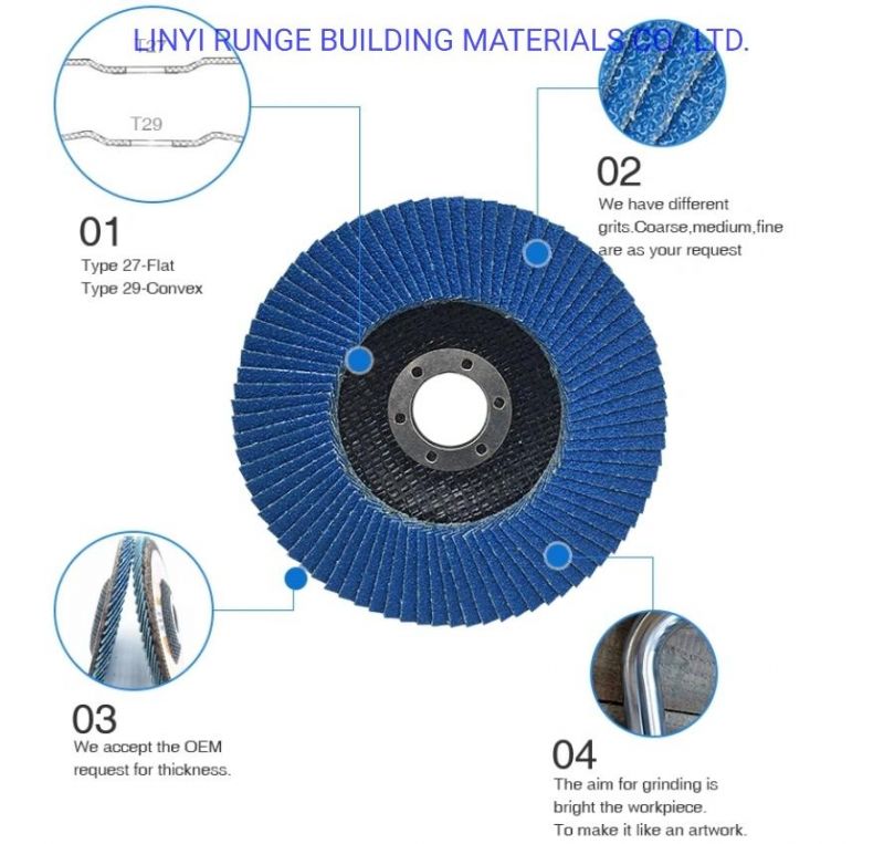 Abrasive Grinding Wheel 4 1/2 Flap Disc T27 Aluminum Oxide Angle Grinder Sanding Disc (40 60 80 120 Grit)