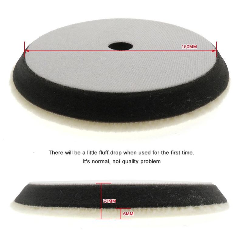 7 Inch 180mm Knitted Wool Pad Short-Nap with Foam Cushion for Rotary & Da Polisher