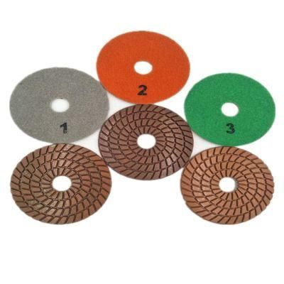 4 Inch D100mm 3 Steps Resin Grinding Disc Diamond Flexible Concrete Floor Polishing Pad for Concrete and Terrazzo Floor