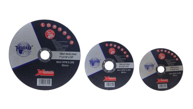 China Fabrica Professional Desde 1995 Marca Tbaw 180*1.6*22mm Super Delgado Disco De Corte Factory Direct Sale Abrasive Cutting Disc Cutting Wheel for Inox