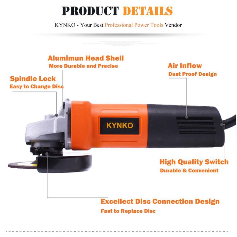 100mm/750W Kynko Professional Electric Power Tools Angle Grinder