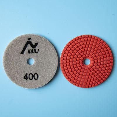 Qifeng 100mm Diamond Wet Resin Polishing Pad for Granite Marble and Concrete