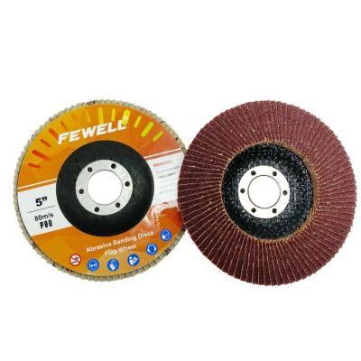 5&quot; 125mm Grit 80 Silicone Carbide Abrasive Wheel Flexible Sanding Flap Disc for Grinding Metal Stainless Steel