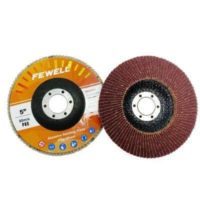 5&quot; 125mm Grit 80 Silicone Carbide Abrasive Wheel Flexible Sanding Flap Disc for Grinding Metal Stainless Steel