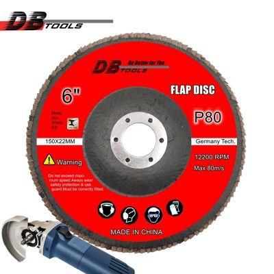 6&quot; 150mm Flap Sanding Disc Flap Wheel 22mm Hole Aluminum Oxide for Metal Derusting P80