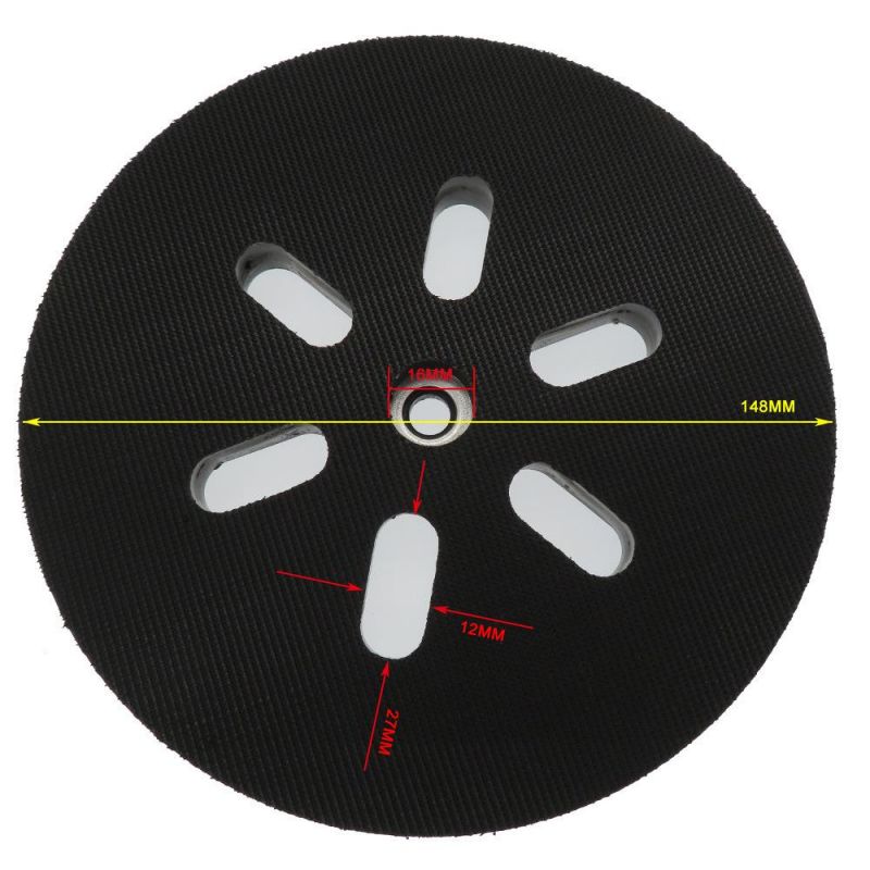6 Inch 6-Hole Backup Sanding Pad Sander Backing Pad Hook and Loop for Electric Grinder Power Tools Accessories