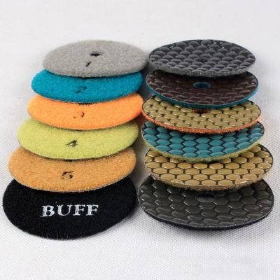 Diamond Stone Polishing Tools 5 Step Dry Polishing Pad Diamond Flexible Dry Polishing Disc for Granite Marble Tiles