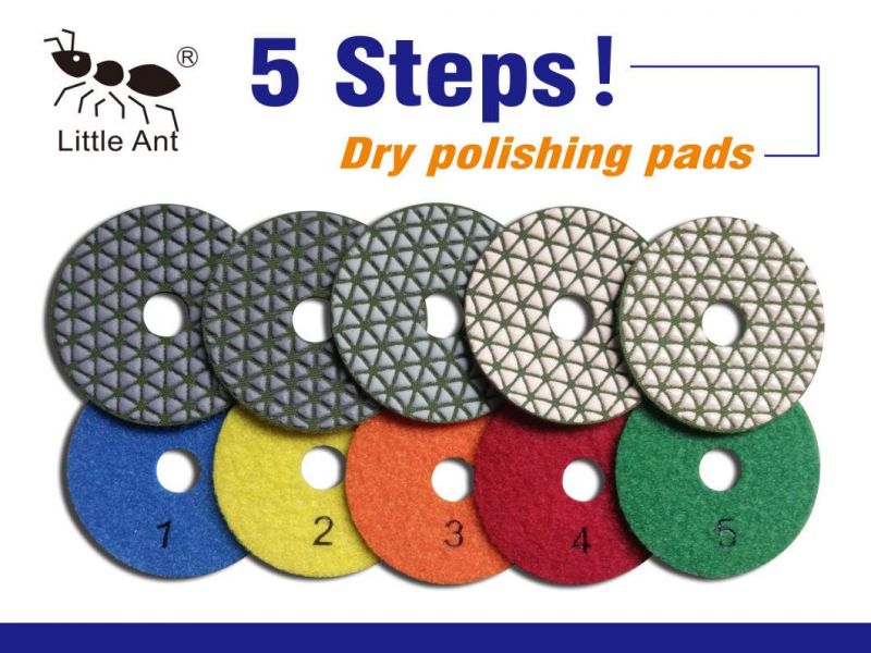 Little Ant Diamond Polishing Pad, Abrasive Tool, Triangle Shape 5-Steps Dry Polishing Pad