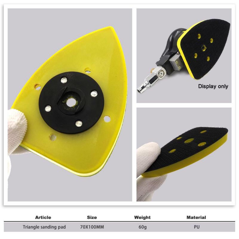 70X100mm Hook and Loop 5-Hole Triangle Sanding Pad for Polishing Grinding
