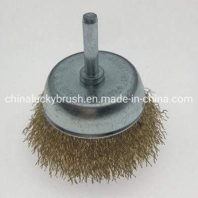 2.5inch Crimped Wire Cup Brush with Shaft (YY-941)