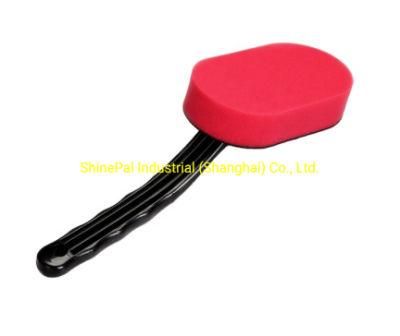 Long Handle Red Color Custom Wholesale Car Waxing Polishing Applicator Tire Waxing Applicator Sponge Pads