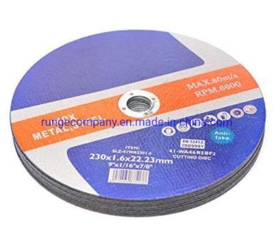 Power Electric Tools Parts Ce En12413 Abraisve 230mm Cutting Discs Wheel for Metal Sheets, Profiles, Pipes, Rods &amp; Solid Material